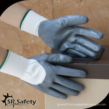 SRSAFETY 13G hecho punto nylon 3/4 revestido, guantes del nitrilo venden al por mayor los surtidores de CHINA